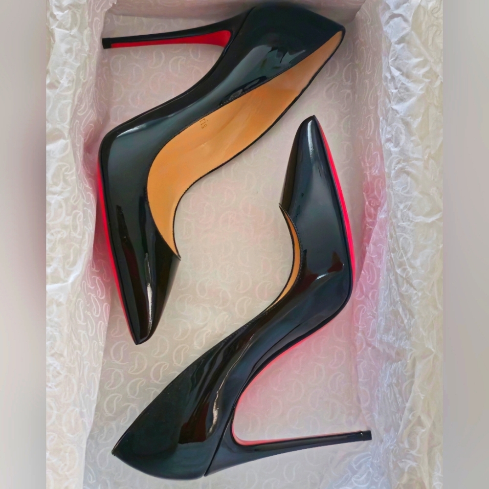 New Christian Louboutin Classic Black Stiletto Heels in size 38
